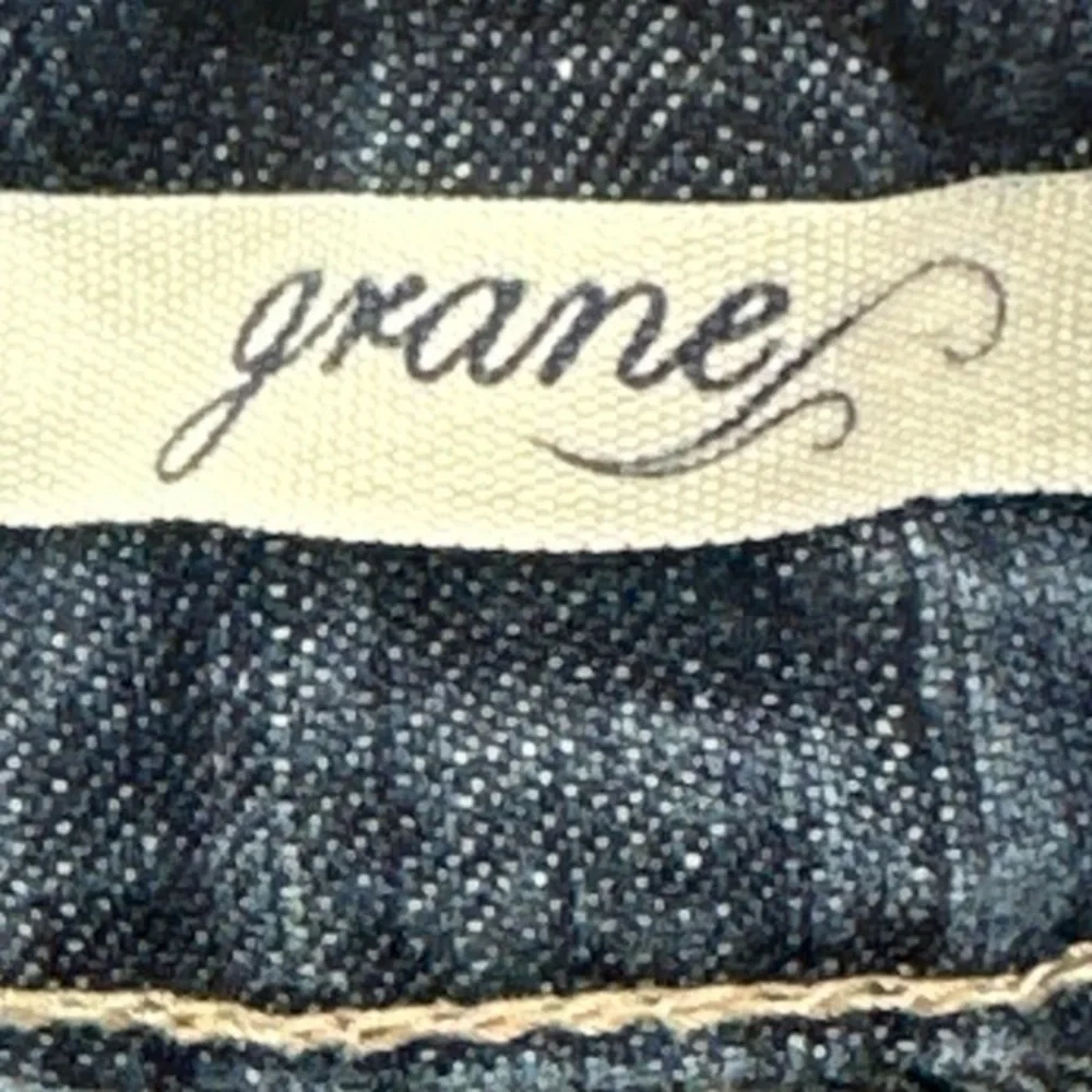Grane Blue Denim Cuffed Distressed Jean Shorts